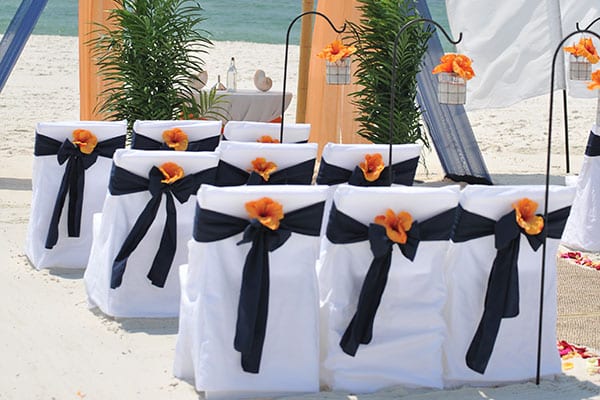 Fall Beach Wedding in Gulf Shores, Alabama Fall Beach Wedding Orange and Blue Big Day Weddings