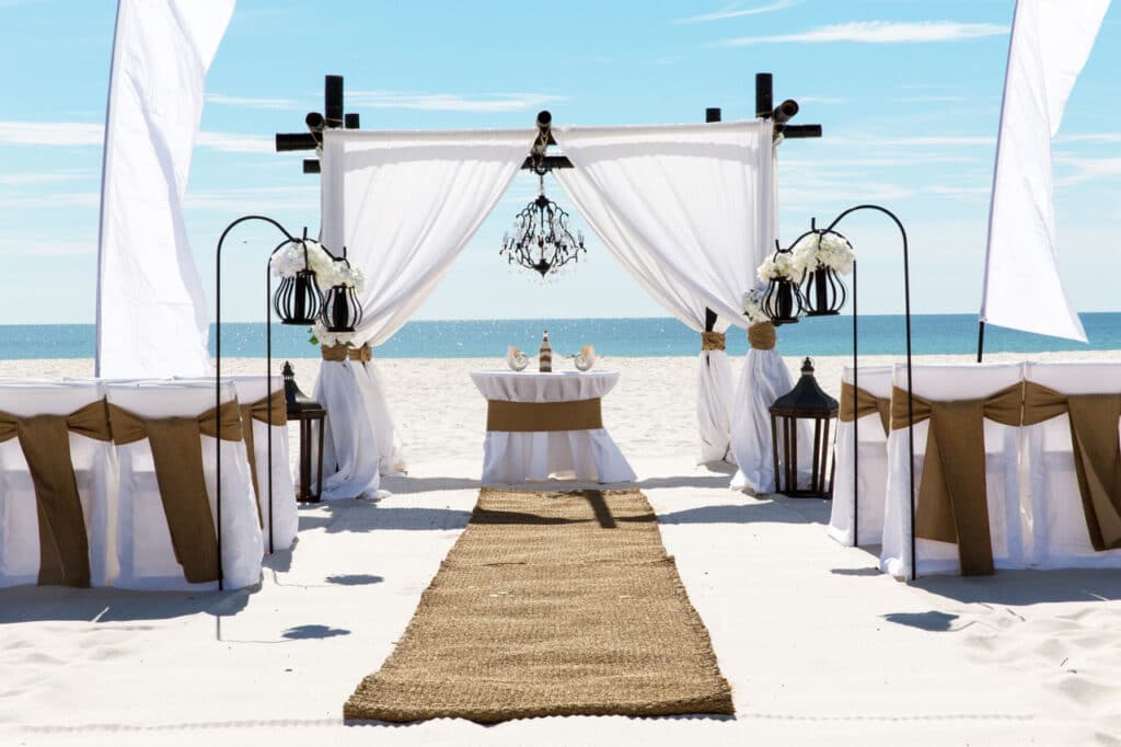 Burlap Beach Wedding Packages Vintage Beach Wedding Gulf Shores AL 1280 1 Big Day Weddings